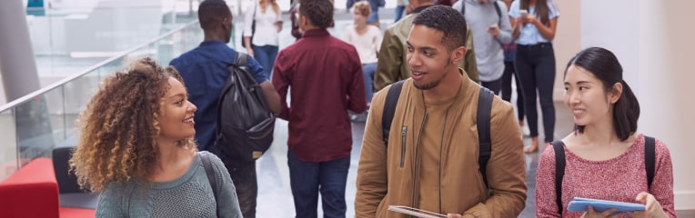 Students walking between lectures